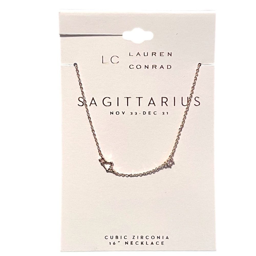 LC Lauren Conrad Gold Sagittarius Constellation Zodiac Cubic Zirconia Necklace